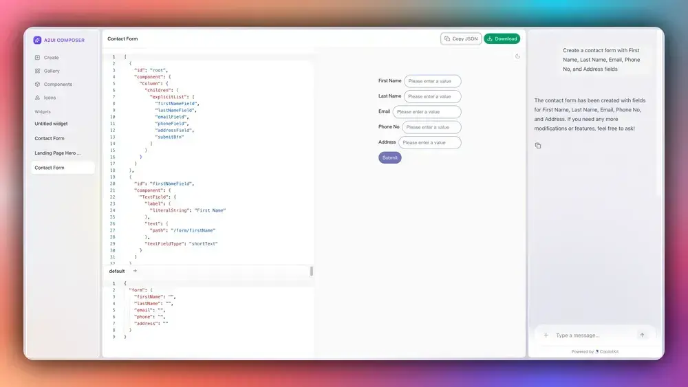 A2UI Composer Output